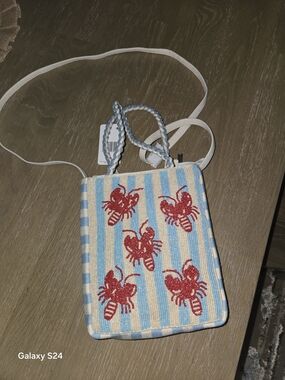 Lulu Beaded Lobster Crossbody Bag Purse New